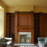 Library, West wall new Fireplace
